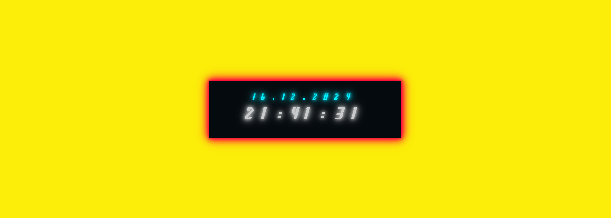 Cyberpunk Themed Clock Website Screenshot